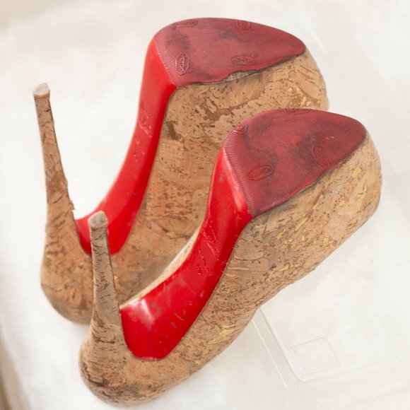Christian Louboutin Brown Highness Cork Platform - Picture 13 of 15